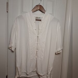 White Short Sleeve Women's Tunic Top